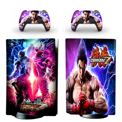 Tekken 7 decal skin for PS5 Disc Edition Console and two Controllers