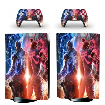 Tekken 7 decal skin for PS5 Disc Edition Console and two Controllers