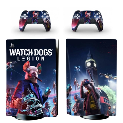 Watch Dogs Legion decal skin for PS5 Disc Edition Console and two Controllers