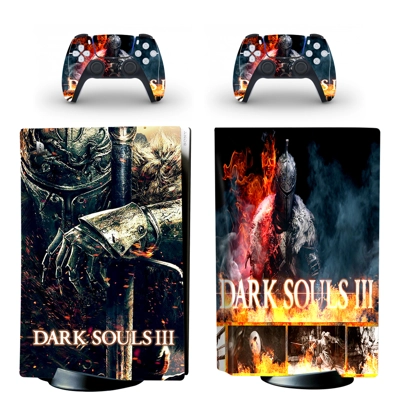 Dark Souls 3 decal skin for PS5 Disc Edition Console and two Controllers