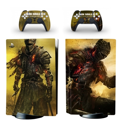 Dark Souls 3 decal skin for PS5 Disc Edition Console and two Controllers