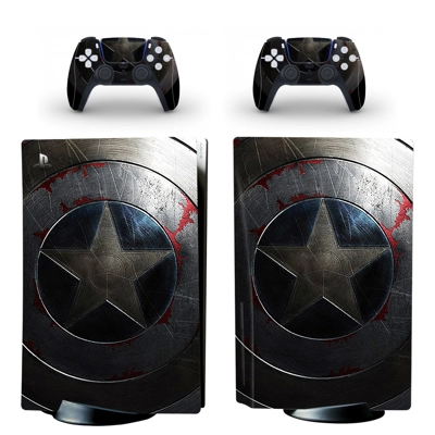 Captain america decal skin for PS5 Disc Edition Console and two Controllers