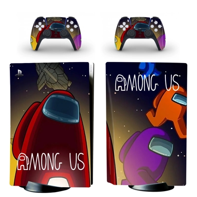 Among Us decal skin for PS5 Disc Edition Console and two Controllers