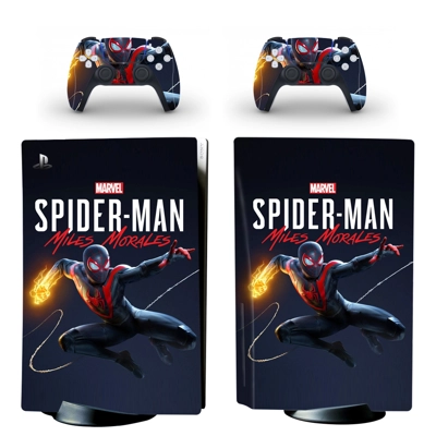 Spider Man decal skin for PS5 Disc Edition Console and two Controllers