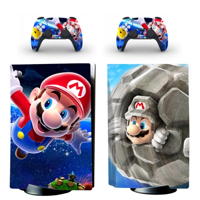 Super Mario decal skin for PS5 Disc Edition Console and two Controllers