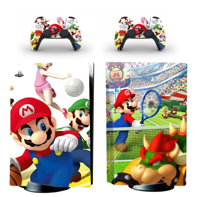 Super Mario decal skin for PS5 Disc Edition Console and two Controllers