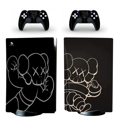 Kaws decal skin for PS5 Disc Edition Console and two Controllers