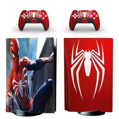 Spiderman decal skin for PS5 Disc Edition Console and two Controllers