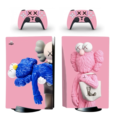 Kaws decal skin for PS5 Disc Edition Console and two Controllers