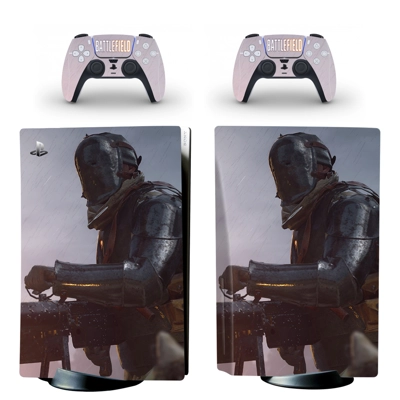 Battlefield decal skin for PS5 Disc Edition Console and two Controllers