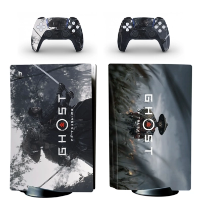 Ghost of Tsushima decal skin for PS5 Disc Edition Console and two Controllers