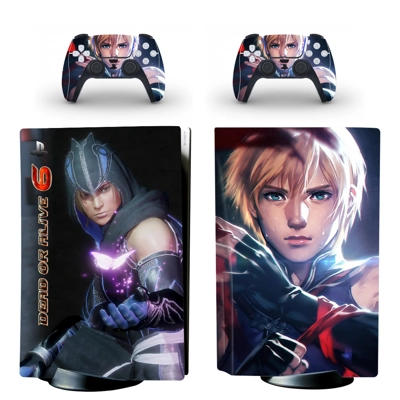 Dead or Alive 6 decal skin for PS5 Disc Edition Console and two Controllers