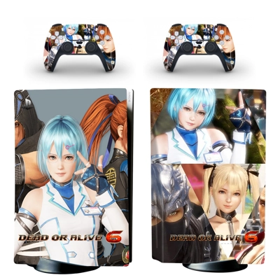 Dead or Alive 6 decal skin for PS5 Disc Edition Console and two Controllers