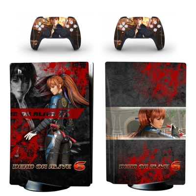 Dead or Alive 6 decal skin for PS5 Disc Edition Console and two Controllers