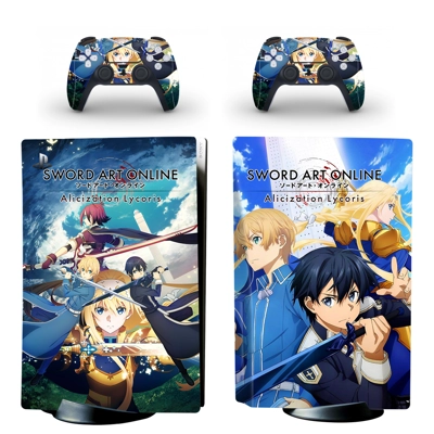 Sword Art Online decal skin for PS5 Disc Edition Console and two Controllers