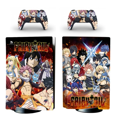 Fairy Tail decal skin for PS5 Disc Edition Console and two Controllers