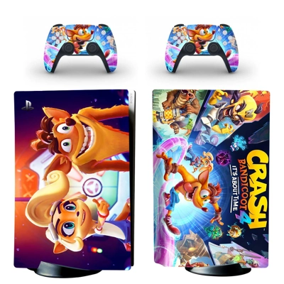 Crash Bandicoot 4 It's About Time decal skin for PS5 Disc Edition Console and two Controllers
