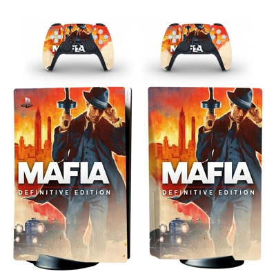 Mafia Definitive Edition decal skin for PS5 Disc Edition Console and two Controllers