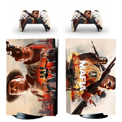 Mafia Definitive Edition decal skin for PS5 Disc Edition Console and two Controllers