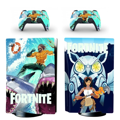 Fortnite decal skin for PS5 Disc Edition Console and two Controllers