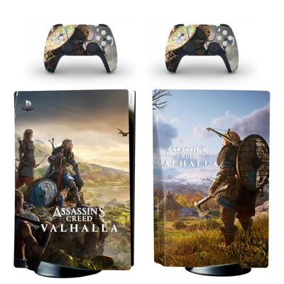 Assassin's Creed Valhalla decal skin for PS5 Disc Edition Console and two Controllers
