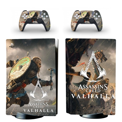 Assassin's Creed Valhalla decal skin for PS5 Disc Edition Console and two Controllers