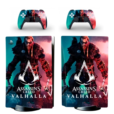 Assassin's Creed Valhalla decal skin for PS5 Disc Edition Console and two Controllers