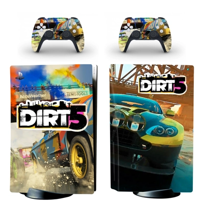 Dirt 5 decal skin for PS5 Disc Edition Console and two Con..