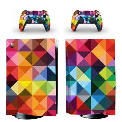 Geometry Style decal skin for PS5 Disc Edition Console and two Controllers