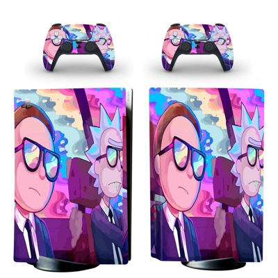 Anime Rick And Morty decal skin for PS5 Disc Edition Console and two Controllers