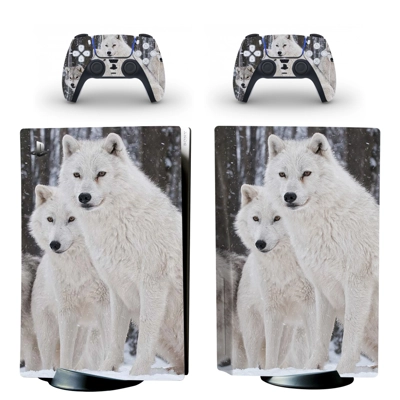 Wolf decal skin for PS5 Disc Edition Console and two Contr.. Wolf decal skin for PS5 Disc Edition Console and two Contr..