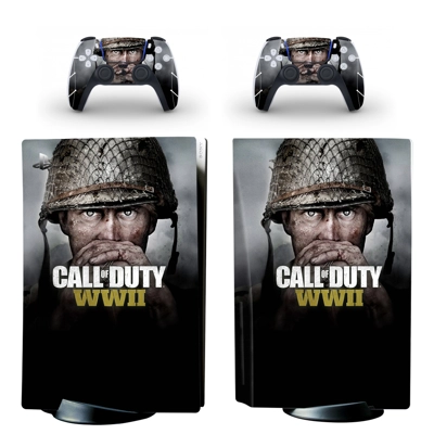 Game Call of Duty decal skin for PS5 Disc Edition Console and two Controllers