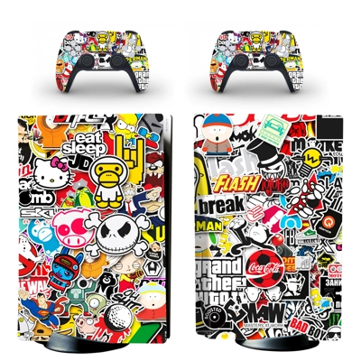 Graffiti decal skin for PS5 Disc Edition Console and two C.. Graffiti decal skin for PS5 Disc Edition Console and two C..