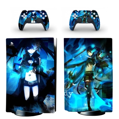Black Rock Shooter decal skin for PS5 Disc Edition Console.. Black Rock Shooter decal skin for PS5 Disc Edition Console..