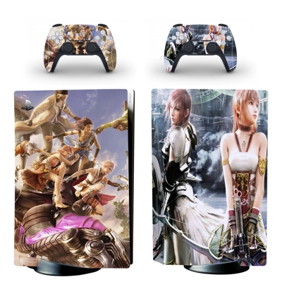 Final Fantasy decal skin for PS5 Disc Edition Console and two Controllers
