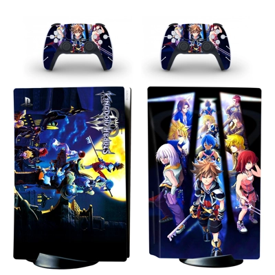 Kindom Hearts decal skin for PS5 Disc Edition Console and two Controllers