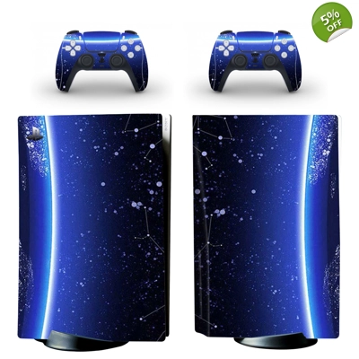 Starry Sky decal skin for PS5 Disc Edition Console and two Controllers