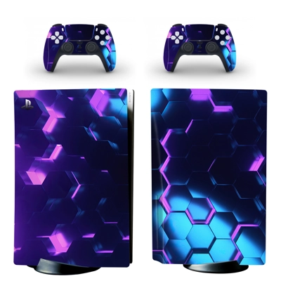 Digital Texture decal skin for PS5 Disc Edition Console and two Controllers