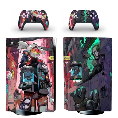 Cyberpunk 2077 decal skin for PS5 Disc Edition Console and two Controllers