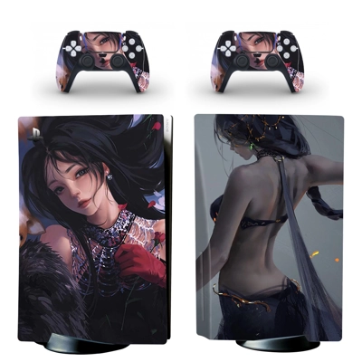Anime Girl decal skin for PS5 Disc Edition Console and two.. Anime Girl decal skin for PS5 Disc Edition Console and two..