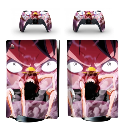 Anime One Piece decal skin for PS5 Disc Edition Console and two Controllers