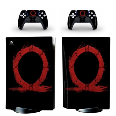 God of War decal skin for PS5 Disc Edition Console and two.. God of War decal skin for PS5 Disc Edition Console and two..
