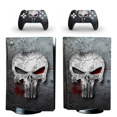 The Punisher decal skin for PS5 Disc Edition Console and two Controllers
