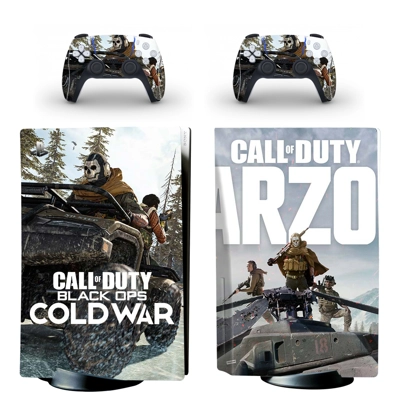 Black Ops Cold War decal skin for PS5 Disc Edition Console and two Controllers