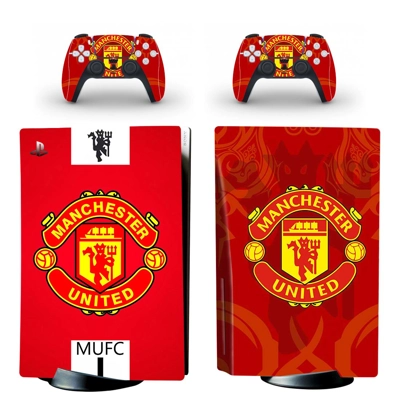 Manchester United FC decal skin for PS5 Disc Edition Console and two Controllers