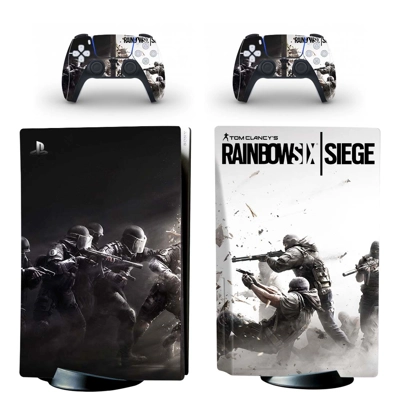 Rainbow Six Siege decal skin for PS5 Disc Edition Console and two Controllers
