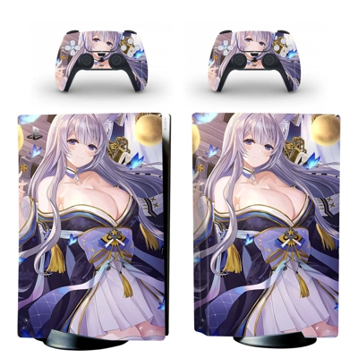 Azur Lane decal skin for PS5 Disc Edition Console and two Controllers