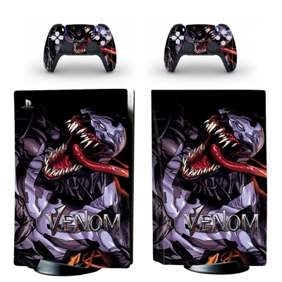 Movie Venom decal skin for PS5 Disc Edition Console and two Controllers
