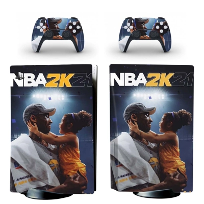 NBA 2K21 decal skin for PS5 Disc Edition Console and two C.. NBA 2K21 decal skin for PS5 Disc Edition Console and two C..