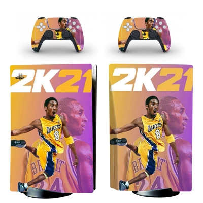 NBA 2K21 decal skin for PS5 Disc Edition Console and two C.. NBA 2K21 decal skin for PS5 Disc Edition Console and two C..